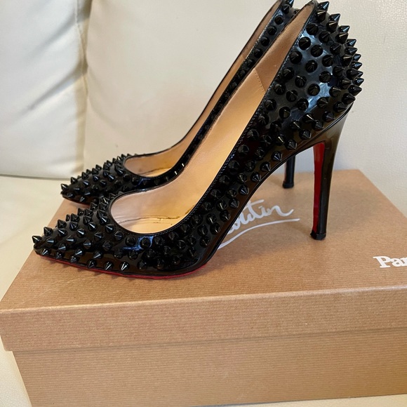 Christian Louboutin Shoes - Christian Louboutin pigalle 100 black spikes pumps